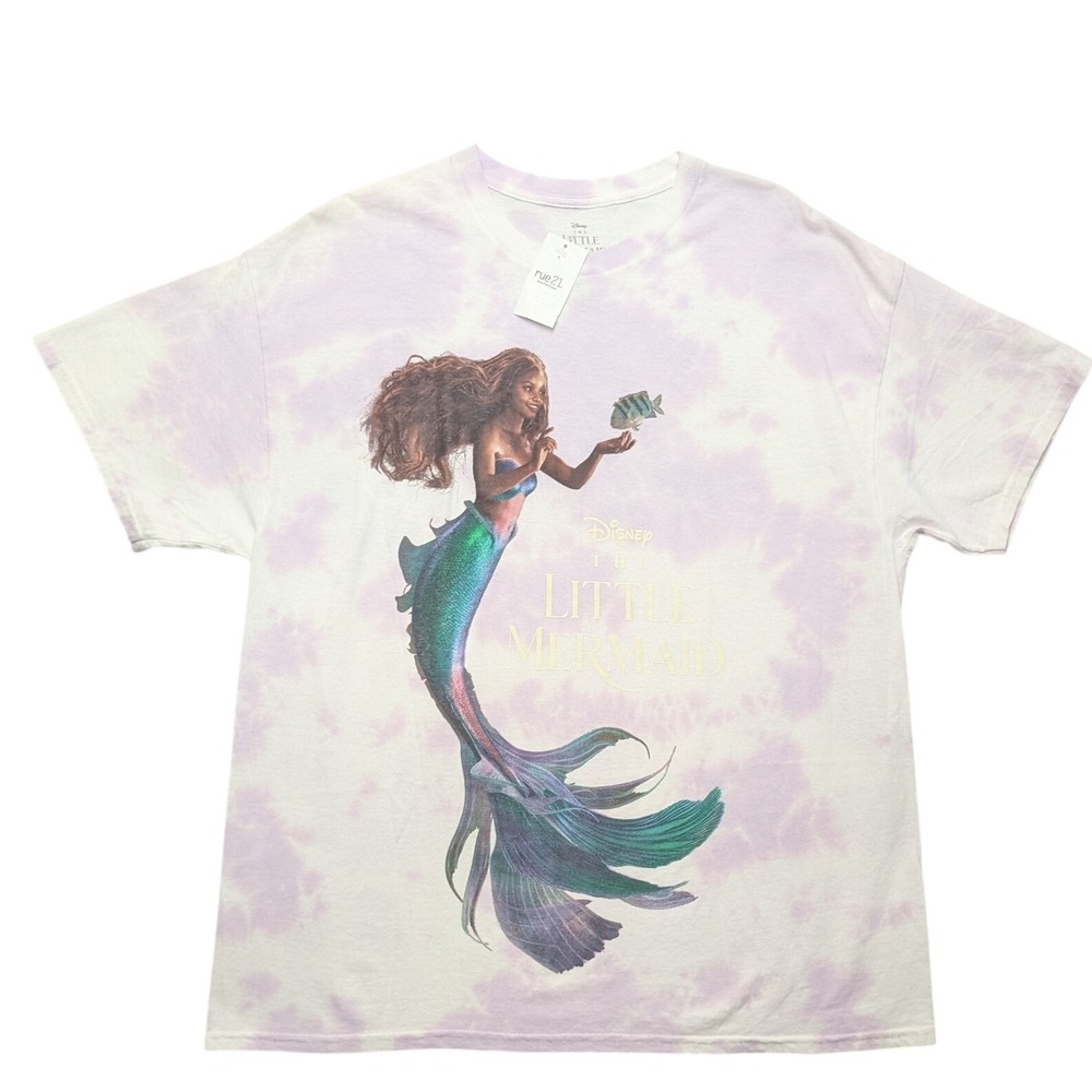 NWT Disney The Little Mermaid rue21 T-Shirt Women XL Purple Tie Dye Ariel